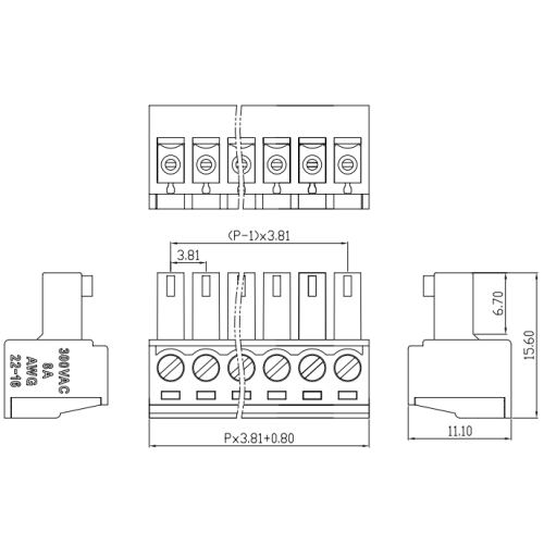 Bahntyp Lötmittel-freie männliche und weibliche Plug-in-Terminals